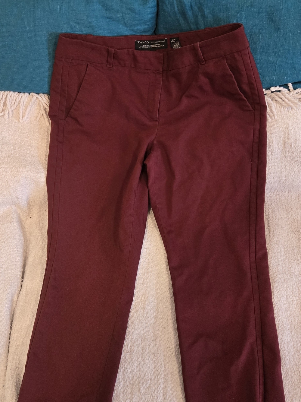 RW&CO Burgundy Slim Leg Ankle Dress Pants Size 12
